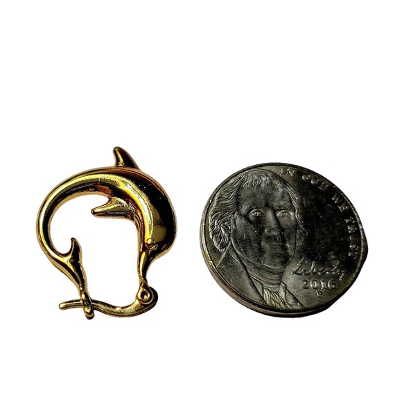 Elegant and Timeless: Classic Design Dolphin Hoop Earrings - Picture 4 of 6